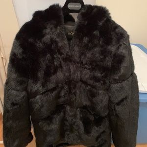 Maje faux fur hooded coat